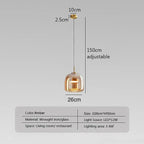 Minimalist Glass Pendant Light by LumaNest, Smoke Grey & Amber