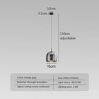 Minimalist Glass Pendant Light by LumaNest, Smoke Grey & Amber