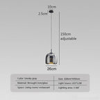 Minimalist Glass Pendant Light by LumaNest, Smoke Grey & Amber