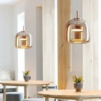 Glazen hanglamp, Aurelia met rokerige en amberkleurige afwerking voor woonruimtes