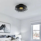 Håndlavet loftslampe i glas, Lumenweave nordisk design med flere niveauer