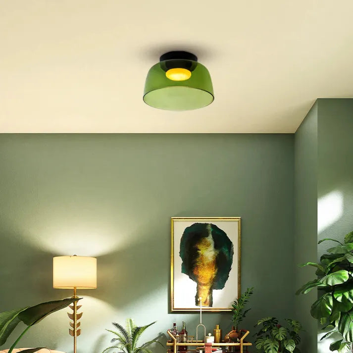 Håndlavet loftslampe i glas, Lumenweave nordisk design med flere niveauer