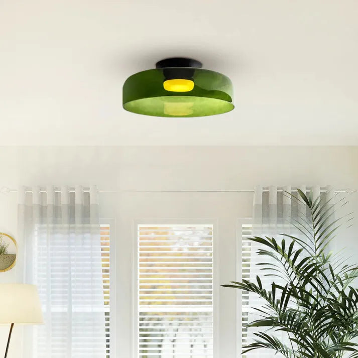Håndlavet loftslampe i glas, Lumenweave nordisk design med flere niveauer