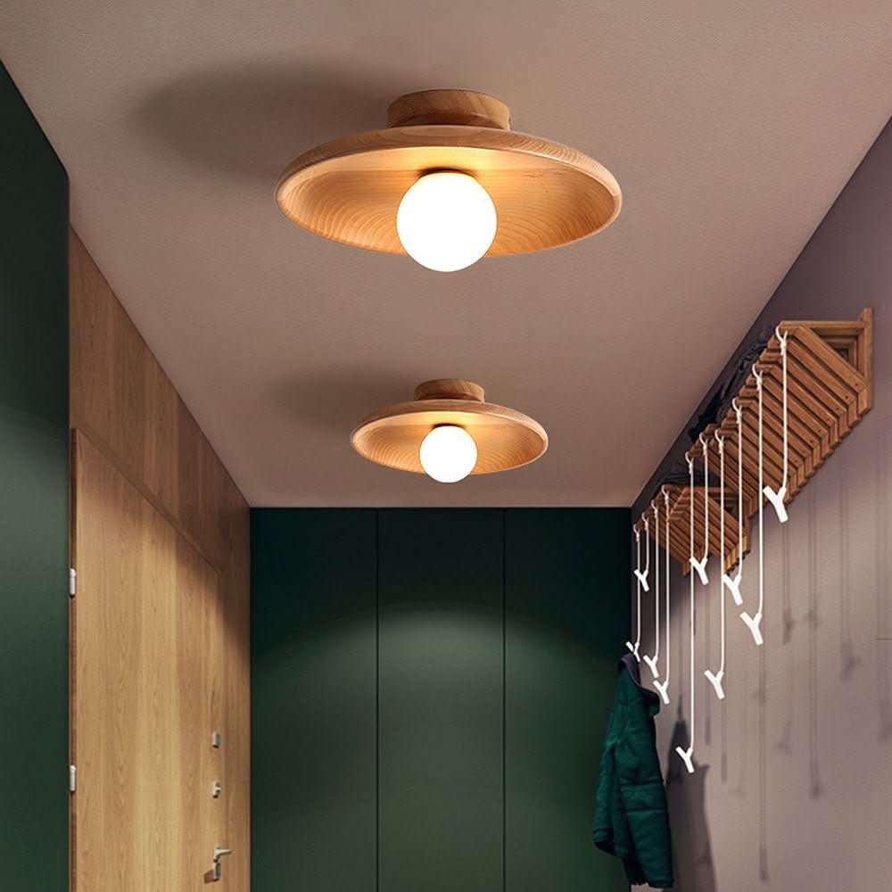 Plafonnier aspect bois au style scandinave minimaliste - Fioriscas