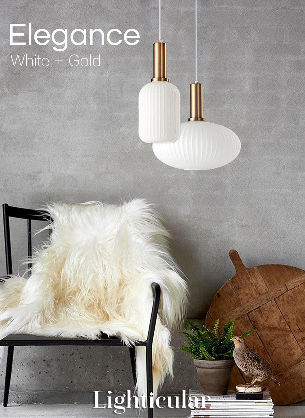 Nordic Fluted Glass Pendant Light for Kitchen Islands and Dining