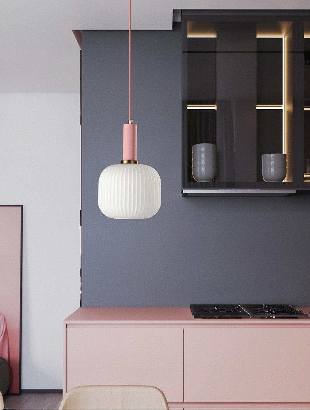 Nordic Fluted Glass Pendant Light for Kitchen Islands and Dining