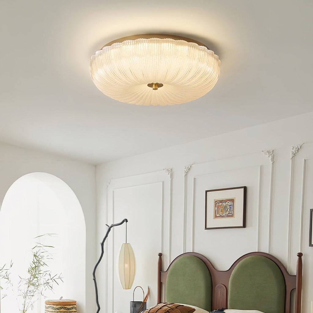 Nyra Ripple Glass Ceiling Light, Warm or Cool Glow, 4 Sizes