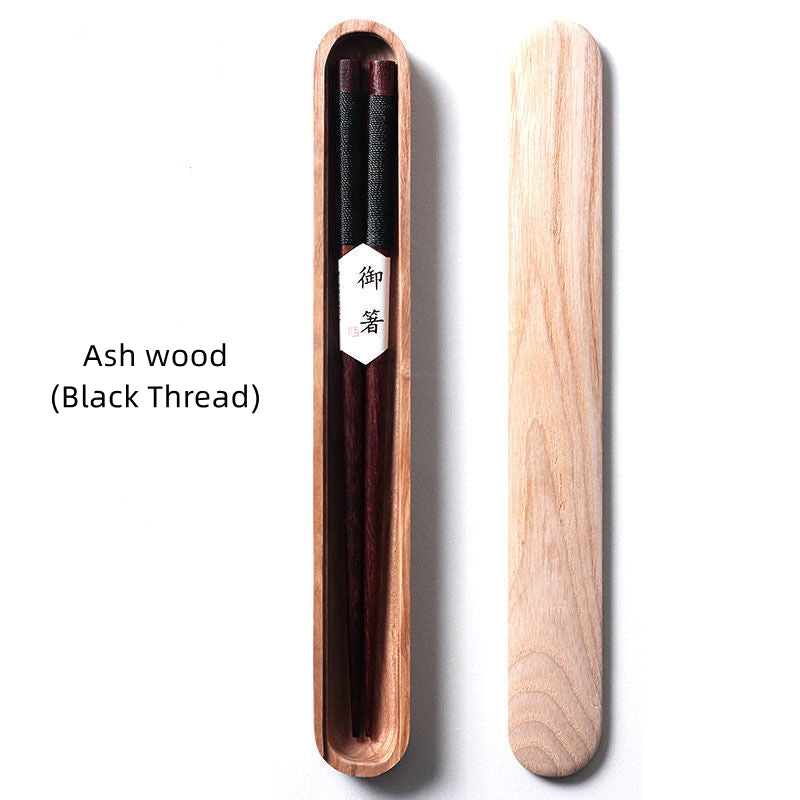 Nova Wood Chopsticks With Colored Thread Accent, Walnut Wenge Ash Styles