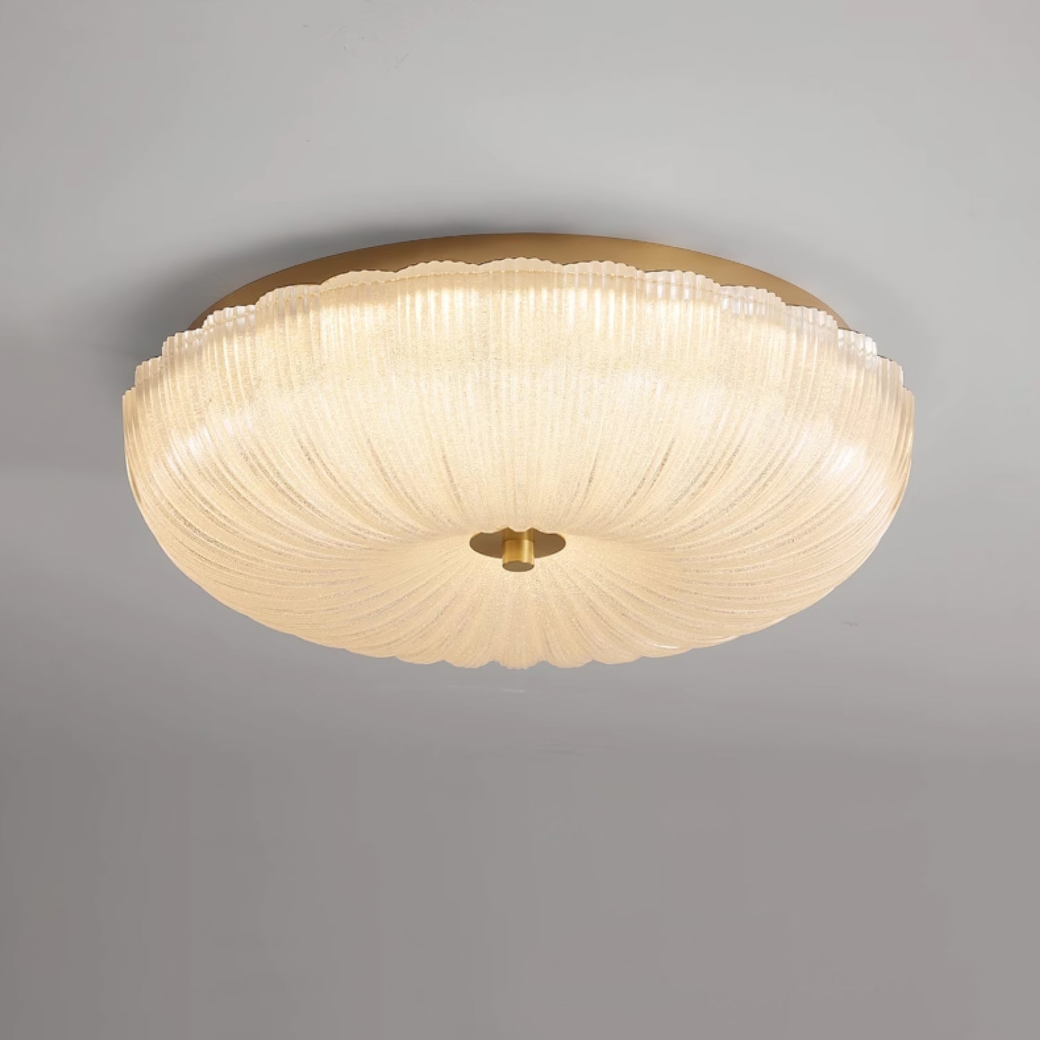 Nyra Ripple Glass Ceiling Light, Warm or Cool Glow, 4 Sizes