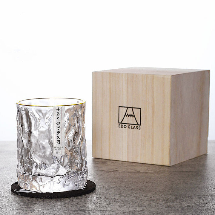 Sklenice na whisky Edo Kiriko, vzory Glacier a Frost Cut, 6 stylů
