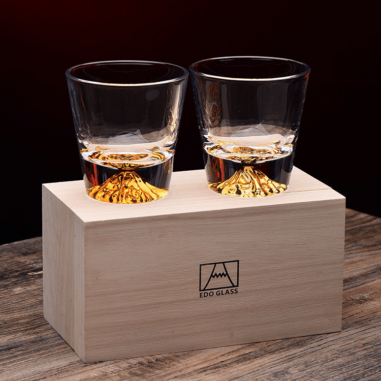 Sada whisky sklenic Edo Kiriko, ručně broušené japonské křišťálové řemeslo
