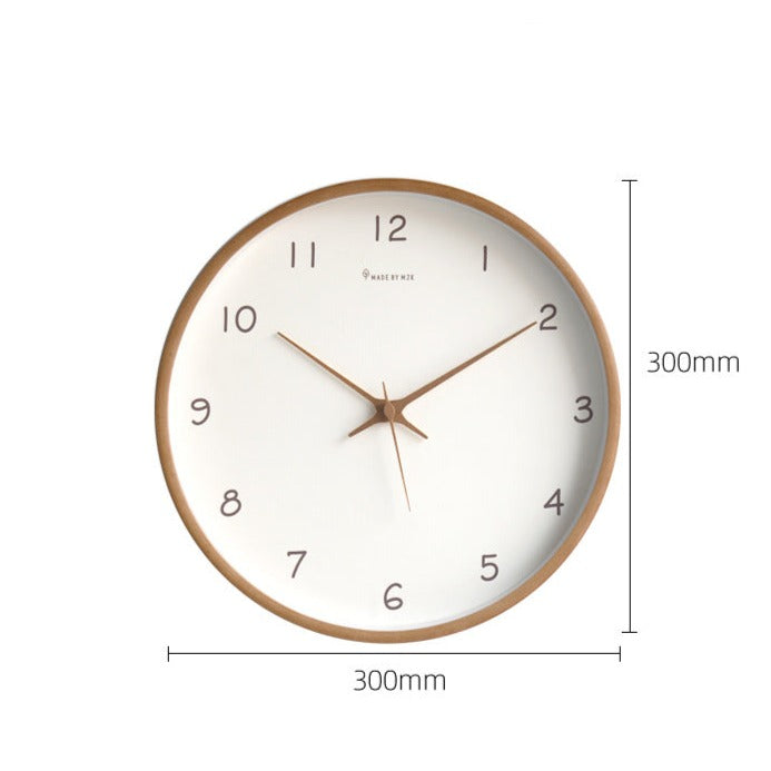שעון קיר מעץ מלא, עיצוב אנלוגי שקט מסדרת AuroraWood