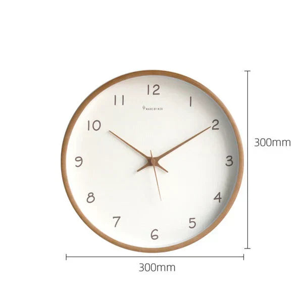 Nástěnné hodiny z masivního dřeva s tichým strojkem, design Luxwood