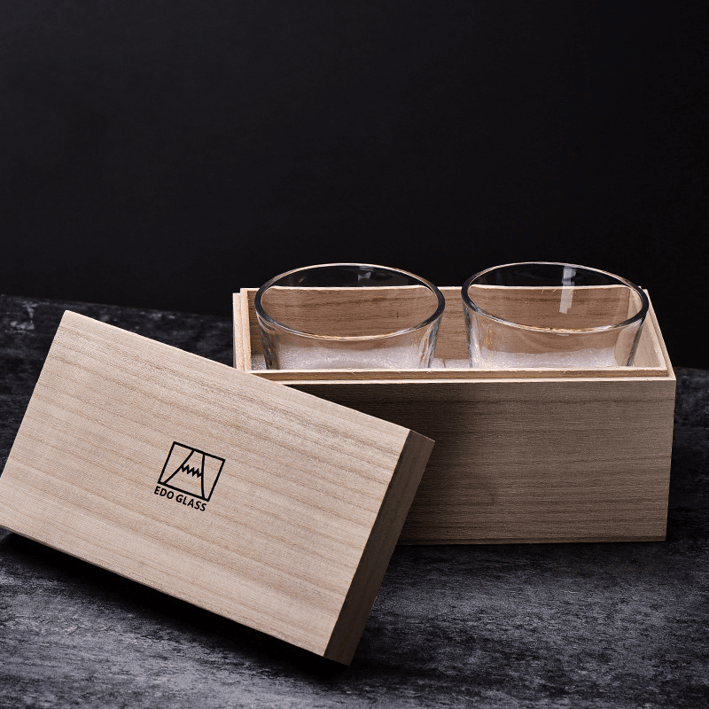 Sada whisky sklenic Edo Kiriko, ručně broušené japonské křišťálové řemeslo