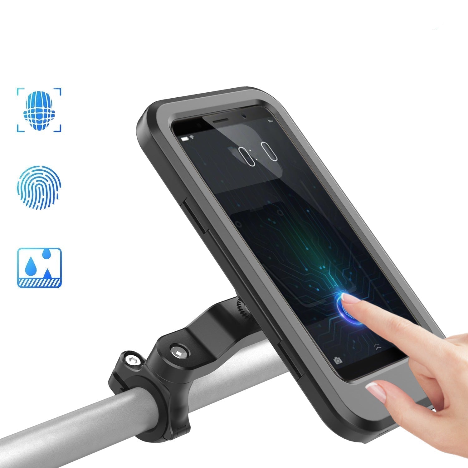 NovaTrail-fietstelefoonhouder met waterdichte hoes en draadloze powerbank van 15 W