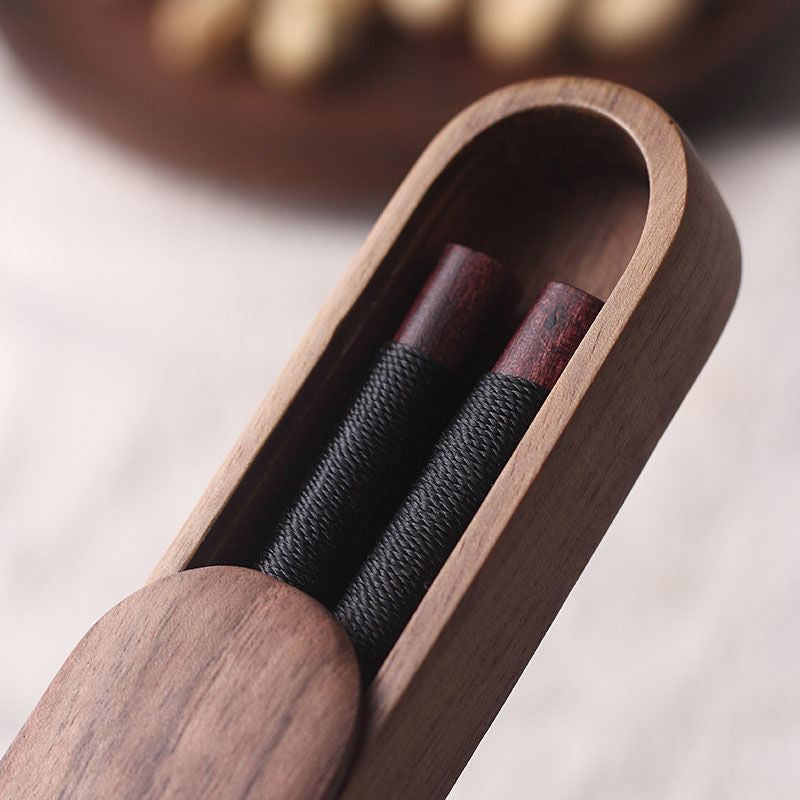 Nova Wood Chopsticks With Colored Thread Accent, Walnut Wenge Ash Styles