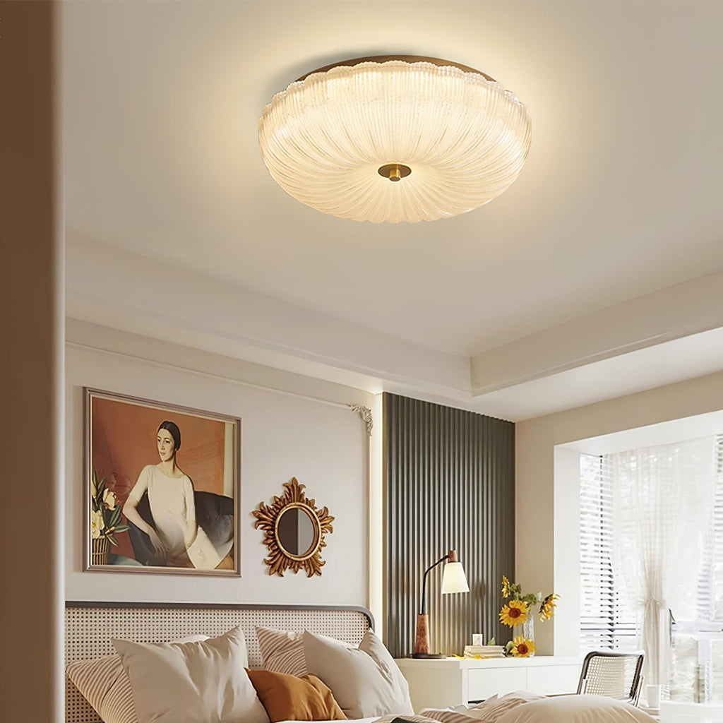 Nyra Ripple Glass Ceiling Light, Warm or Cool Glow, 4 Sizes