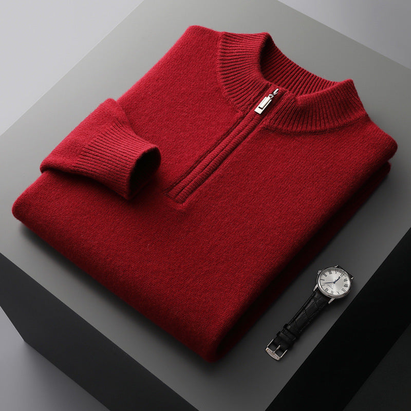 NovaWeave Half Zip Sweater For Men, 100% Australian Wool