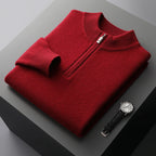 NovaWeave Half Zip Sweater For Men, 100% Australian Wool