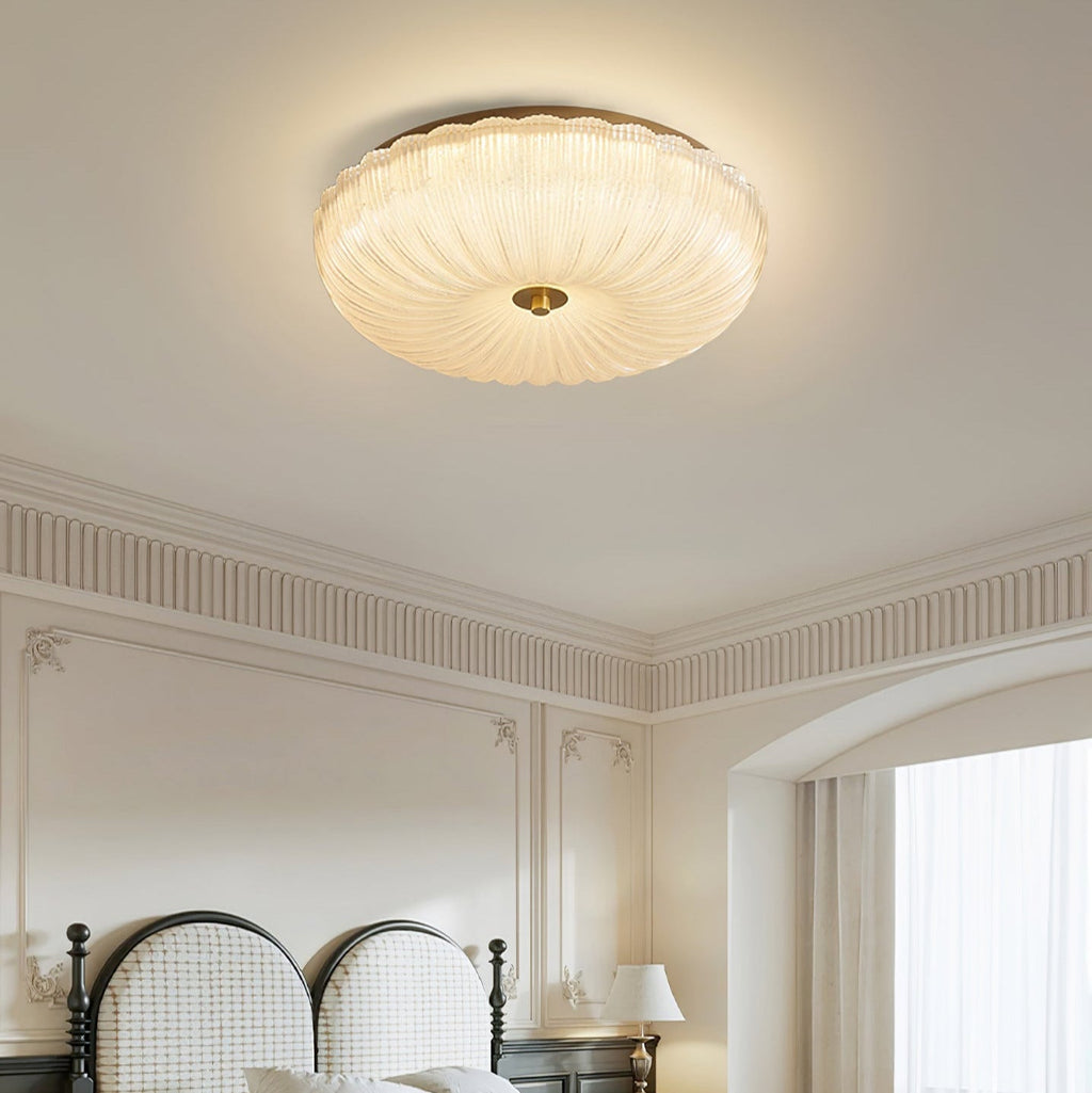Nyra Ripple Glass Ceiling Light, Warm or Cool Glow, 4 Sizes