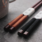 Nova Wood Chopsticks With Colored Thread Accent, Walnut Wenge Ash Styles
