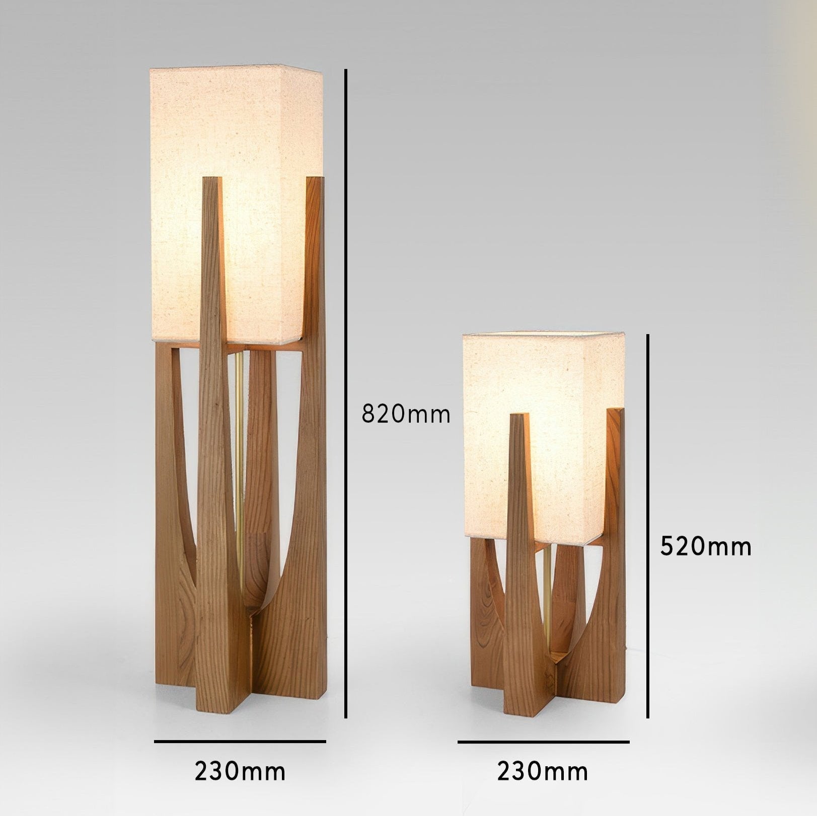 Lampada da terra Caelum in noce, paralume in cotone e lino, LED tricolore
