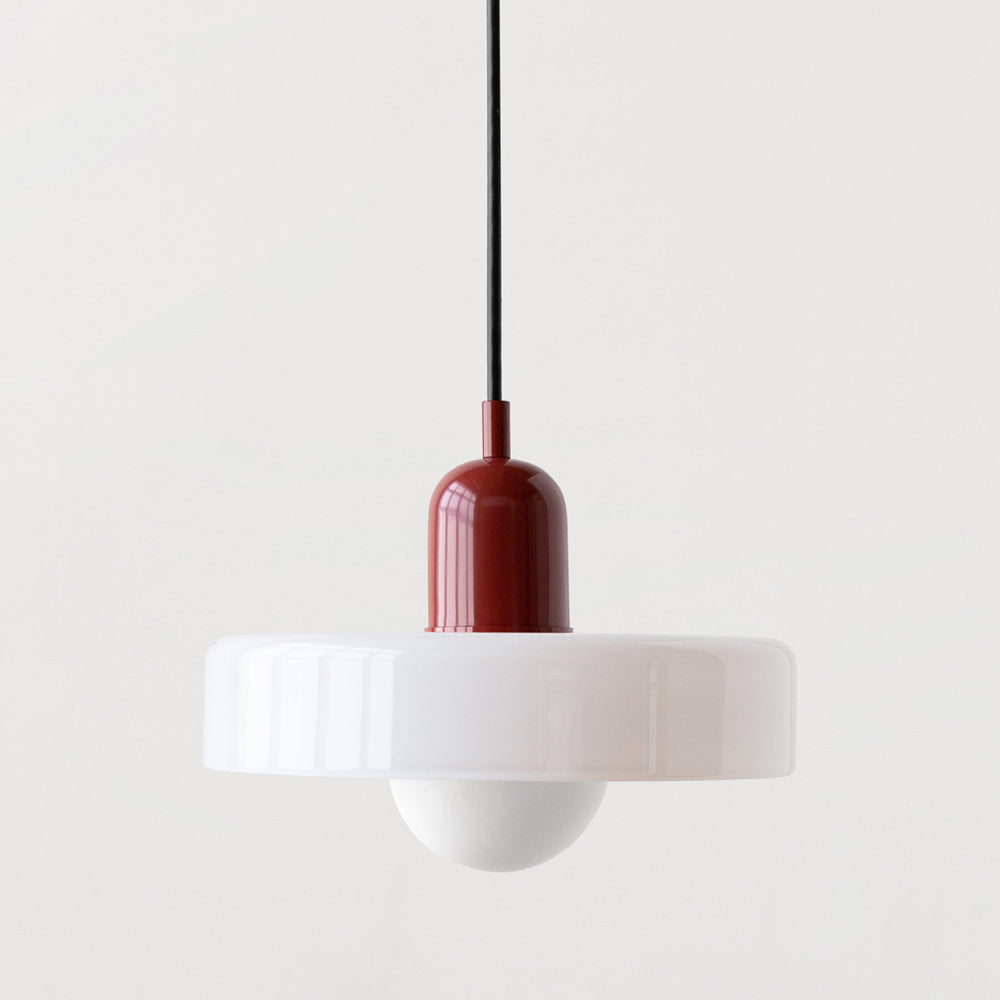 Závěsné svítidlo Aurelo ve stylu Bauhaus s barevným skleněným stínidlem