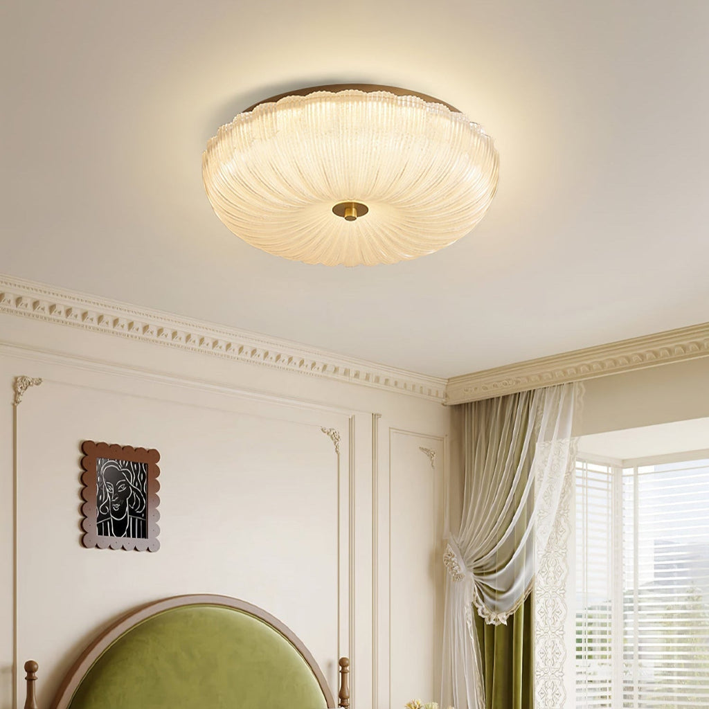 Nyra Ripple Glass Ceiling Light, Warm or Cool Glow, 4 Sizes