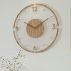 Virelo Wall Clock, Solid Wood 35cm, Silent Movement, Natural Finish