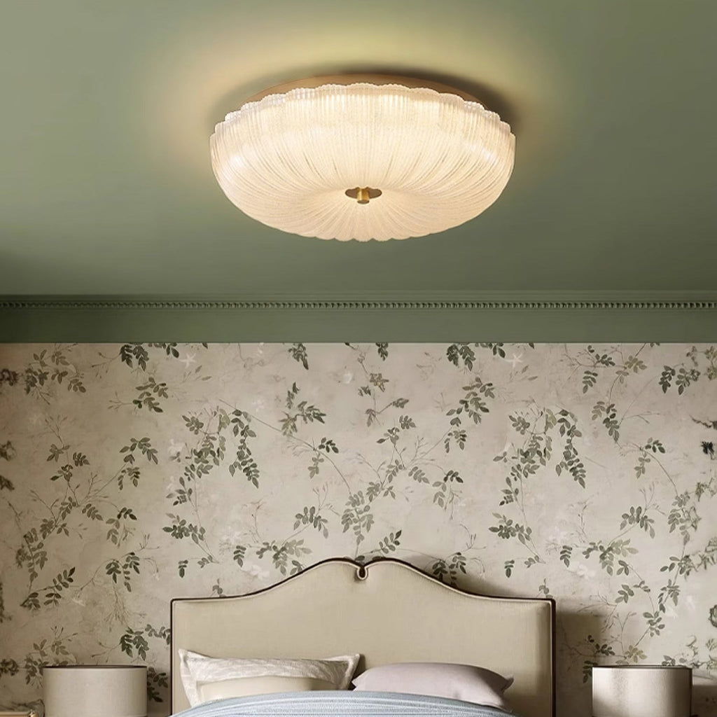 Nyra Ripple Glass Ceiling Light, Warm or Cool Glow, 4 Sizes