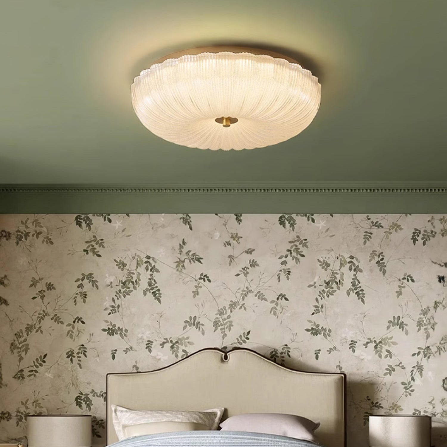 Nyra Ripple Glass Ceiling Light, Warm or Cool Glow, 4 Sizes