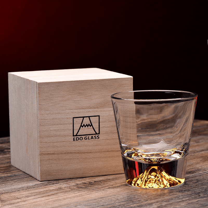 Sada whisky sklenic Edo Kiriko, ručně broušené japonské křišťálové řemeslo
