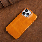 Oil Wax Genuine Leather Apple iPhone Case
