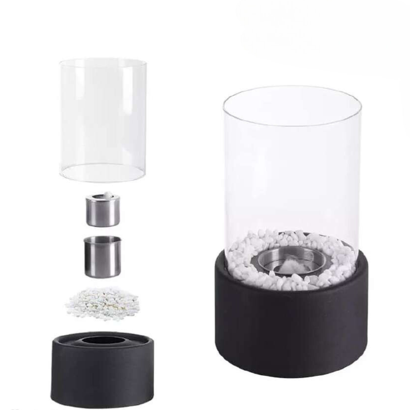 Klassisk glasolie lampe med åben flammedesign, Lumora