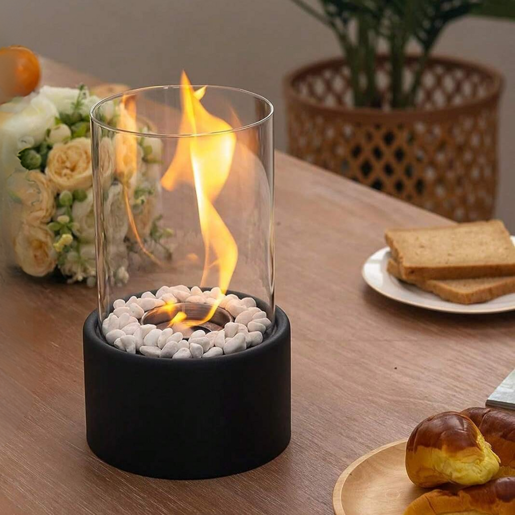 Klassisk glasolie lampe med åben flammedesign, Lumora