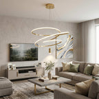 Vergulde Spiraal Kroonluchter Met Acryl Diffuser Voor Luxe Interieurs