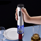 4-in-1 electric wine opener - corkscrew with pourer, foil cutter & vacuum stopper for effortless wine enjoyment - Fioriscas