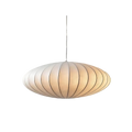 Pendellampe Aethera med elfenbensfarvet silkefinish, rund loftslampe, to størrelser