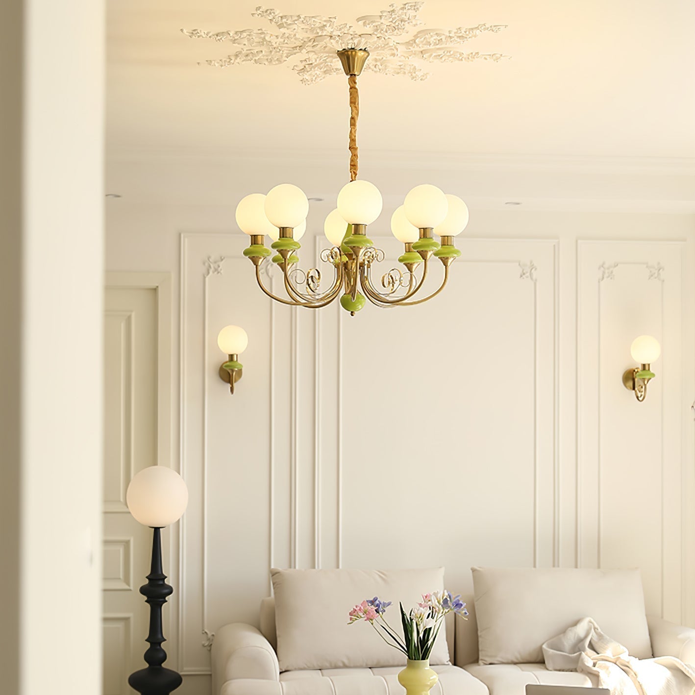 Evanthe lysekrone glas | Fioriscas