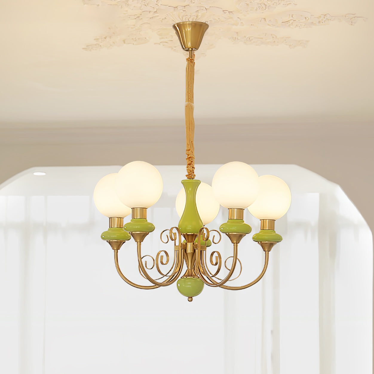 Evanthe lysekrone glas | Fioriscas