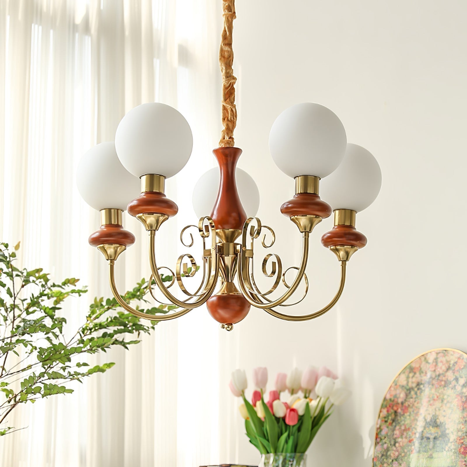 Evanthe lysekrone glas | Fioriscas