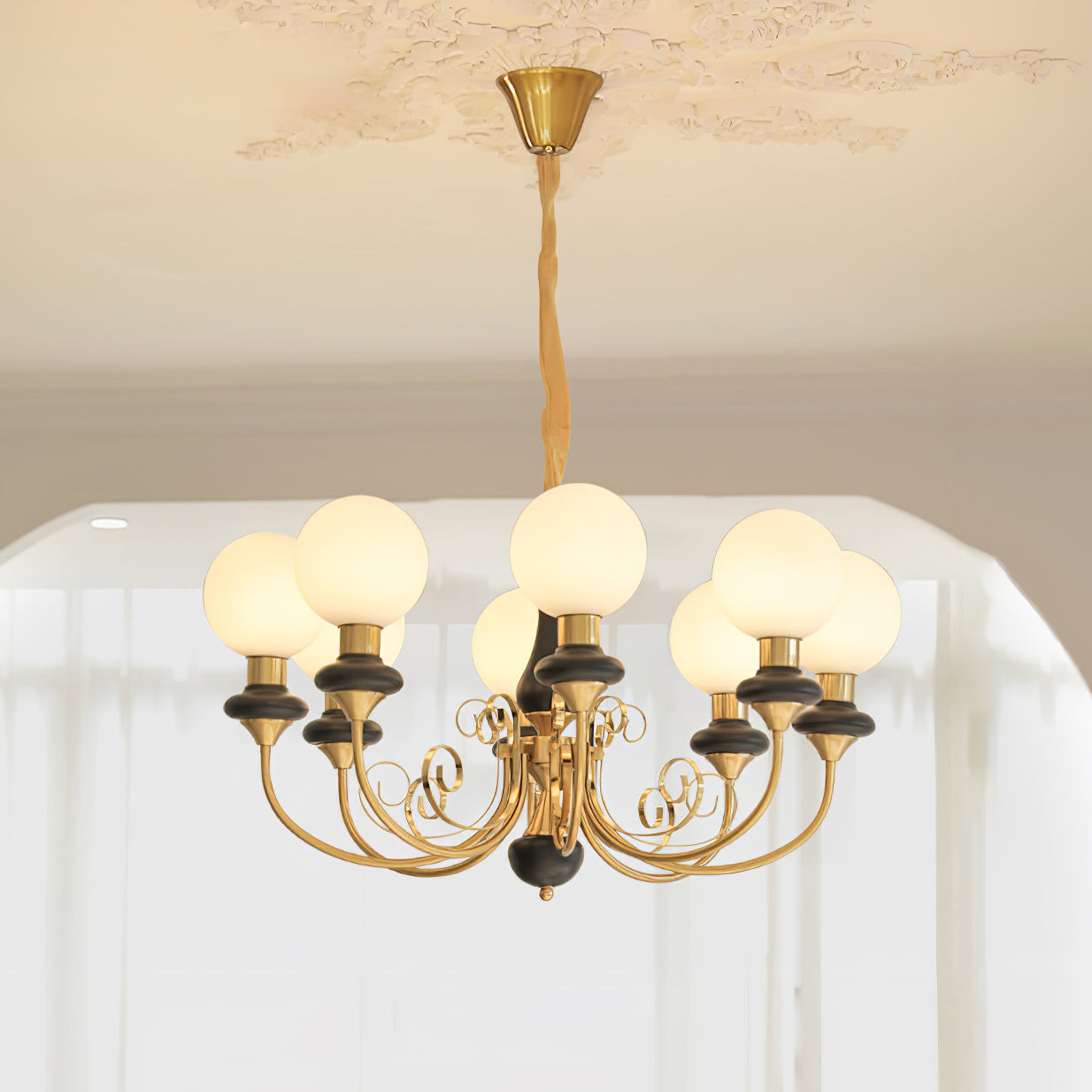 Evanthe lysekrone glas | Fioriscas