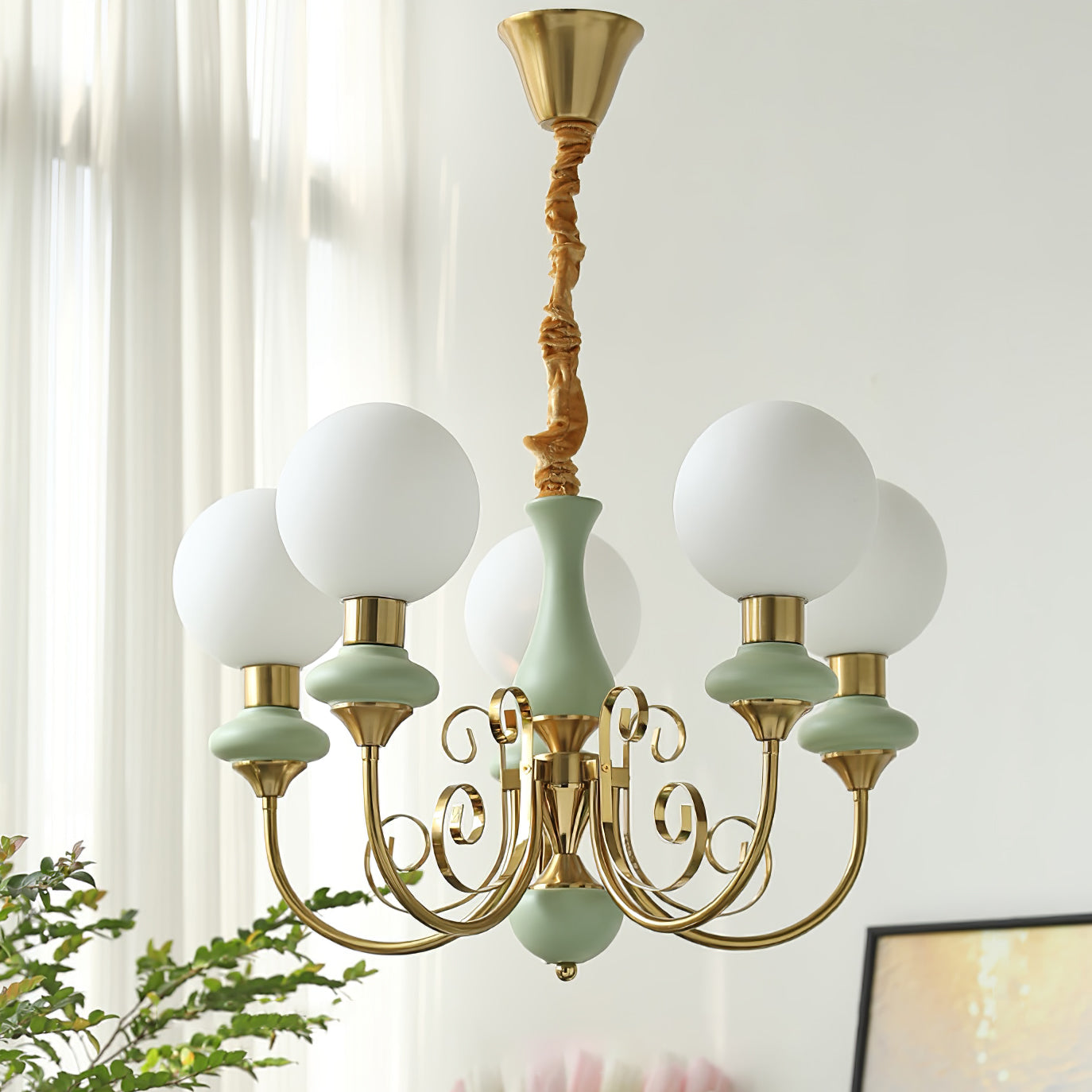Evanthe lysekrone glas | Fioriscas