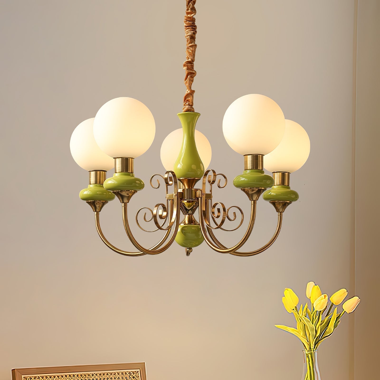 Evanthe lysekrone glas | Fioriscas