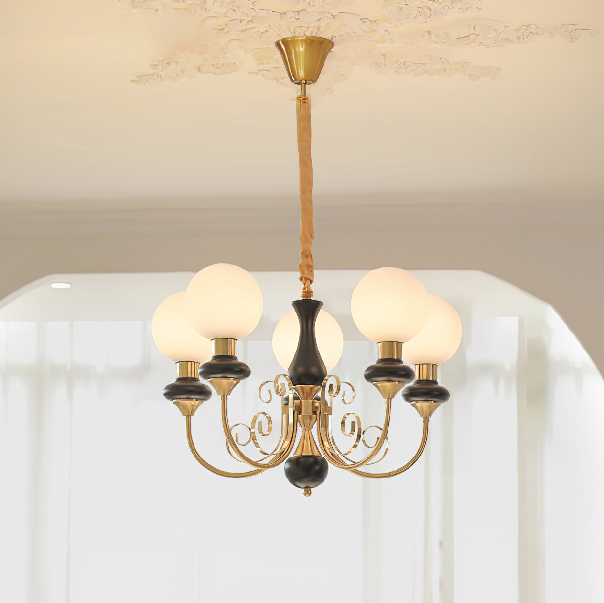 Evanthe lysekrone glas | Fioriscas