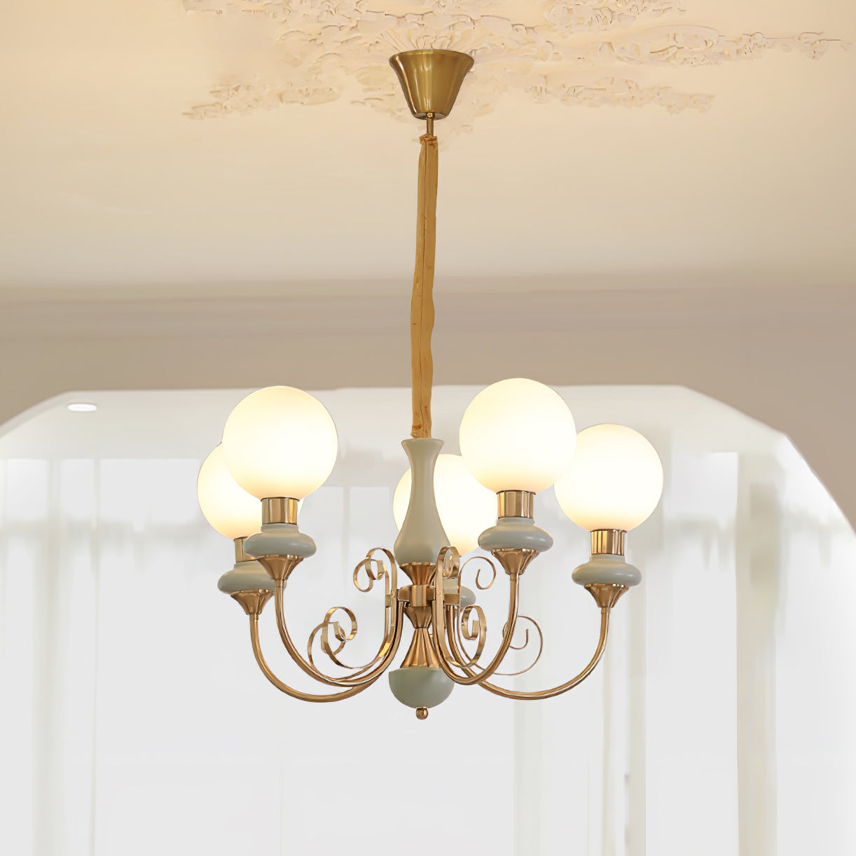 Evanthe lysekrone glas | Fioriscas