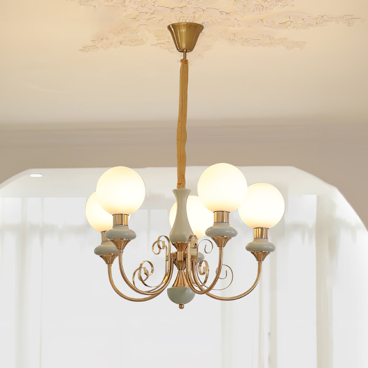 Evanthe lysekrone glas | Fioriscas