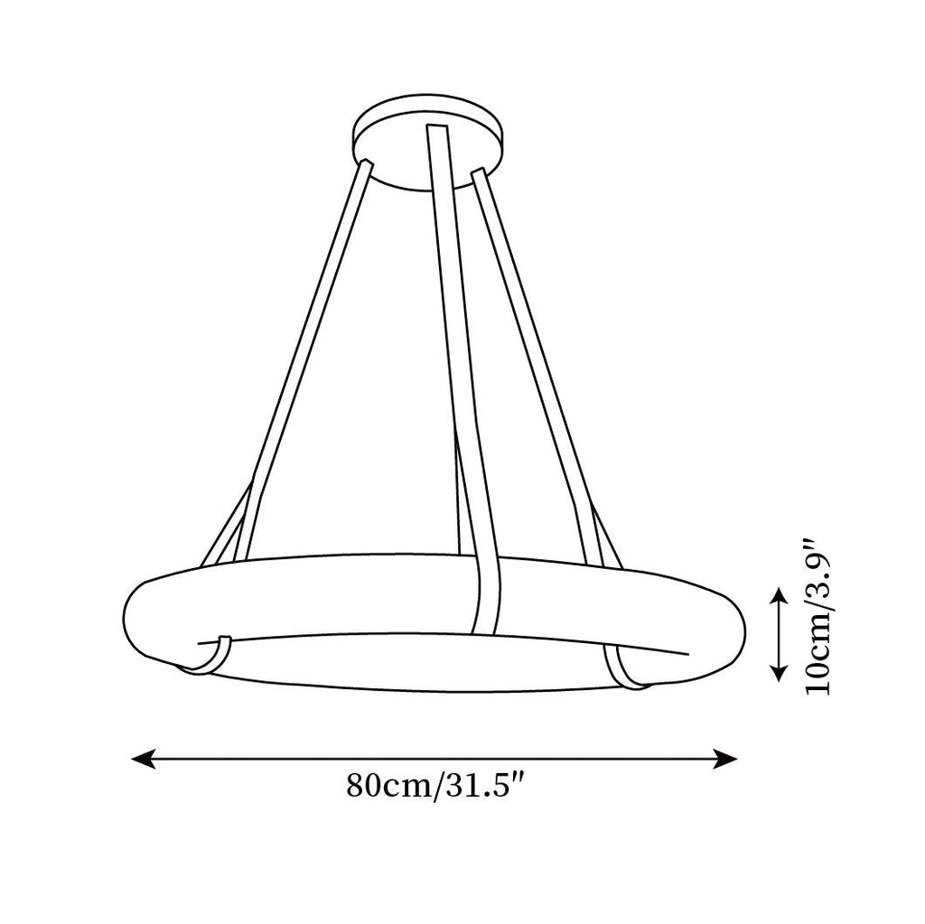 Lampada a sospensione Étoile con anello in alabastro e cinturini in pelle stile scandinavo | Fioriscas