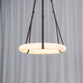 Étoile Pendant Light Alabaster Ring Leather Straps Scandinavian - Neutralighting