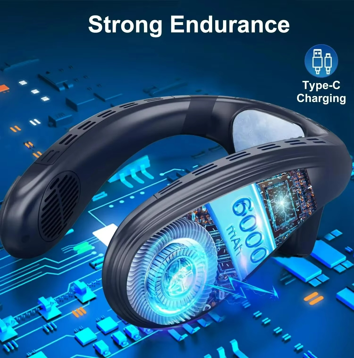 Semiconductor Neck Fan With Active Cooling For Outdoor Wear